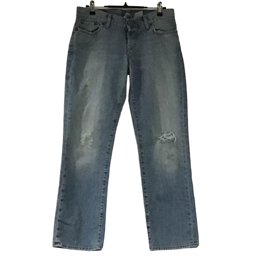 Vintage Lucky Brand Jeans Women 29 Blue Sweet Dream Cuff Crop Distressed Y2K USA